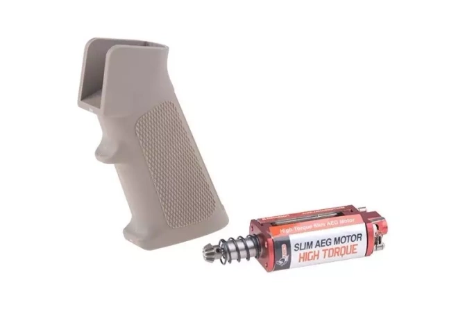 HT SLIM AMOEBA Motor Grip Set - Long - Tan