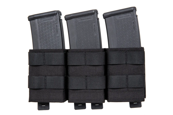 Triple open magazine pouch 7.62 mm Wosport Black
