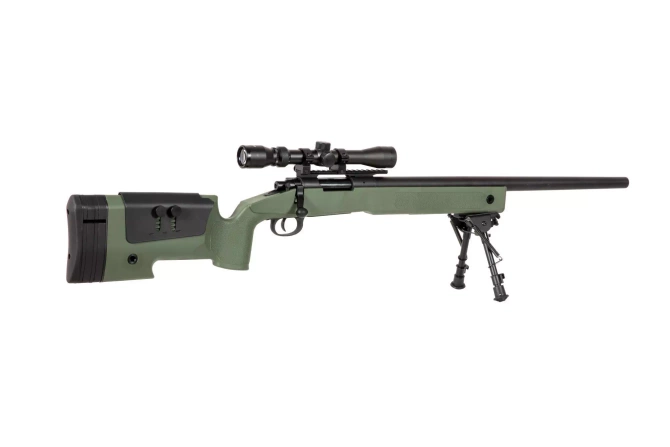 SA-S02 CORE™ High Velocity Sniper Rifle Replica with Scope and Bipod - olive
