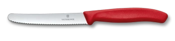 Swiss Classic, nóż, ostrze ząbkowane, 11 cm, czerwony - Victorinox