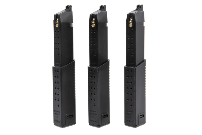 Set of 3 Green Gas Krytac 60-ball magazines for Kriss Vector replicas Black