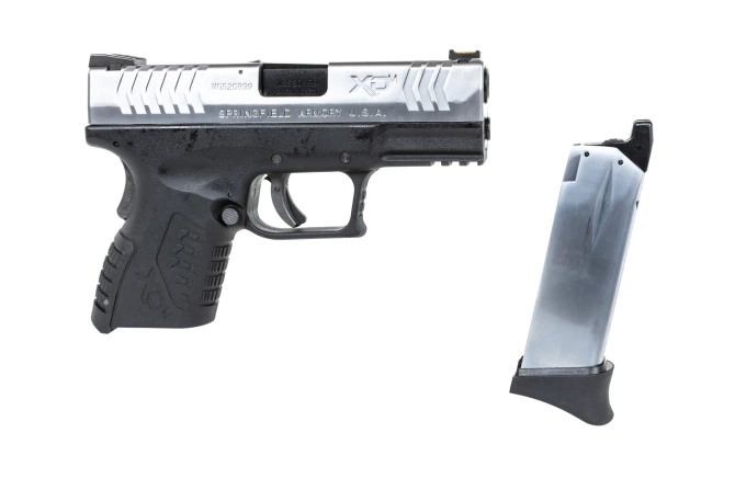 Pistolet ASG Cybergun x Springfield XDM 3.8" Compact Czarno-srebrny