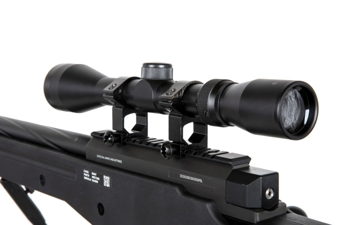 Specna Arms SA-S14 sniper airsoft rifle with scope and bipod Black