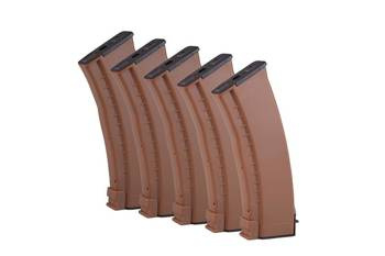 150rd mid-cap 5 magazine set for AK74 type replicas - brown