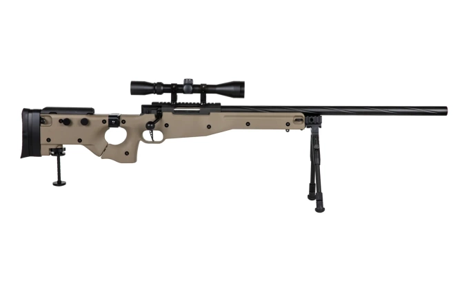Specna Arms SA-S14 sniper airsoft rifle with scope and bipod Tan