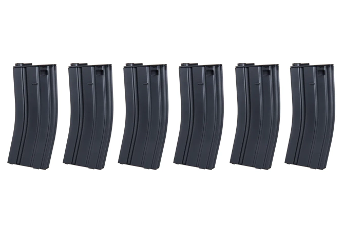 Set of 6 SRC Low-Cap magazines for M4 replicas for 70 rounds Black