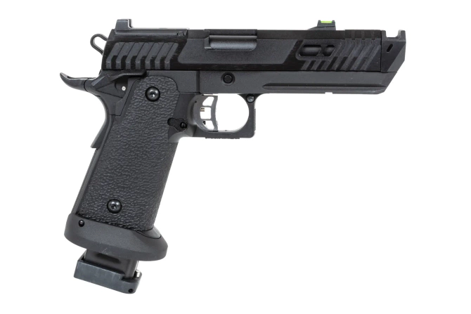 airsoft SRC Dark Viper DUAL POWER pistol with CO2 magazine Black