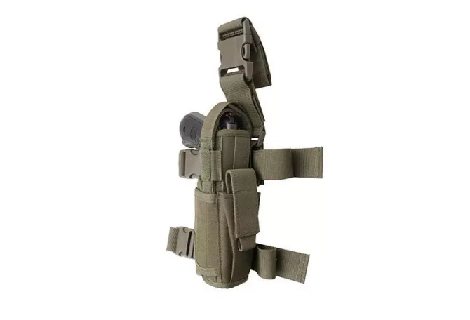 Thigh holster with magazine pouch