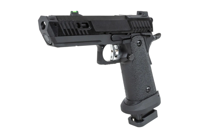 airsoft SRC Dark Viper DUAL POWER pistol with carrying case and CO2 magazine Black