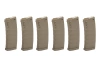Set of 6 mid-cap KWA magazines for 120 rounds for M4/M16 Dark Earth replicas