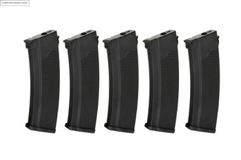 Set of 5 S-Mag Mid-cap magazines for 175 rounds for the J series - Black
