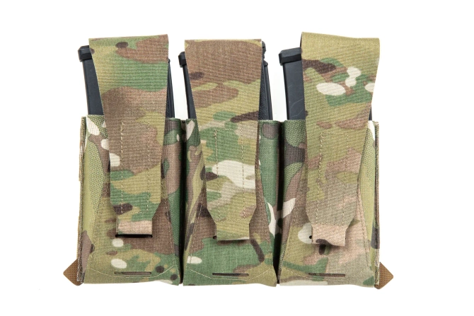 Pew Tactical FP12 panel with triple rifle magazine loader Multicam