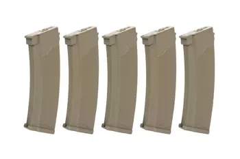 Set of 5 S-Mag magazines for J series - Hi-cap - Tan