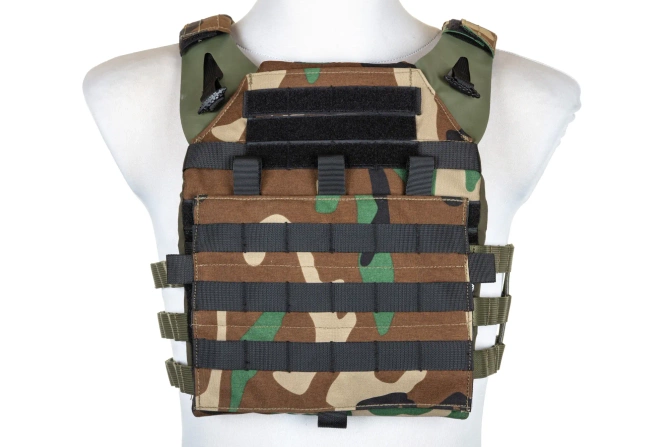 Specna Arms Tactical Plate Carrier type waistcoat with assault panel Woodland
