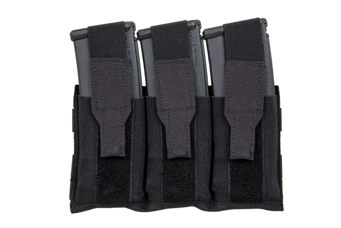 Triple magazine loader with flap Wosport Black