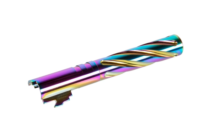 Aluminiowa lufa zewnętrzna LA Capa Customs TORNADO do replik TM Hi-Capa 5.1 Tęczowa