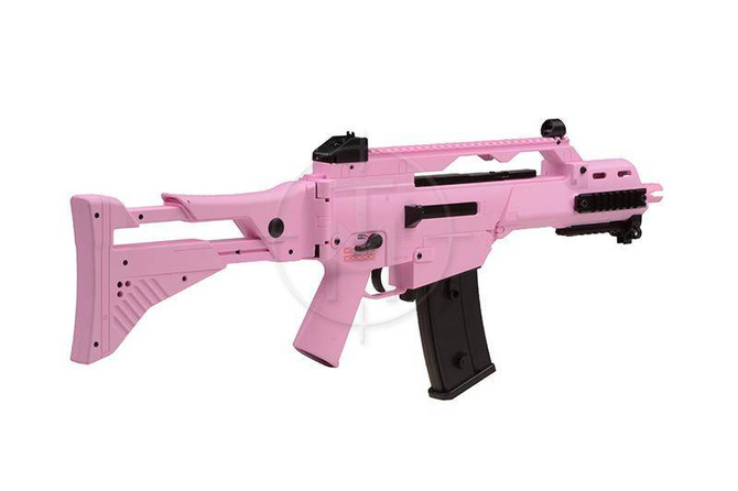 Replika karabinka H&K G36C IDZ F-AEG - różowy