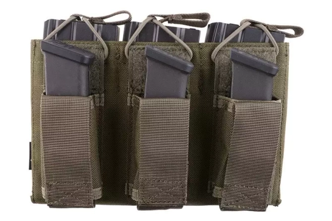 Triple Open Top Pouch for M4/M16 + Pistol Magazines - Foliage Green