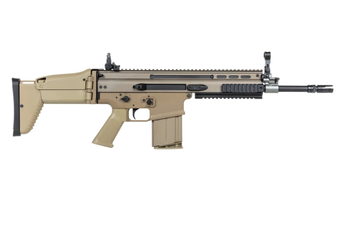 Karabinek szturmowy ASG Cybergun x FN HERSTAL SCAR-H z walizką transportową Tan