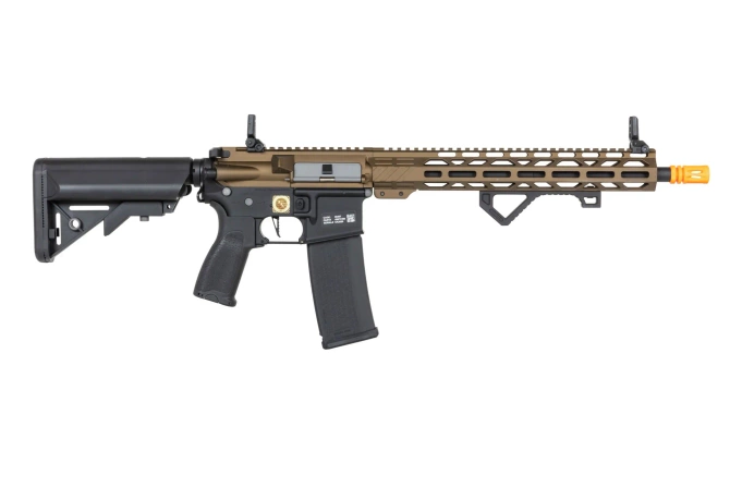 Specna Arms RRA SA-E24 HAL ETU™ Chaos Bronze airsoft carbine with orange discharge device
