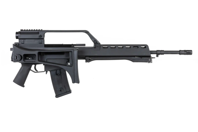 SRC DUAL POWER SR36E GB-301 airsoft carbine with bipod and scope Black