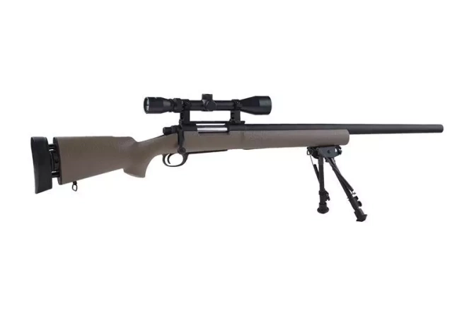 SW-04 Sniper Rifle Replica with scope and bipod (Upgraded) - tan