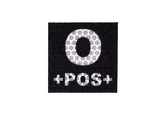 Naszywka IR z grupą krwi: 0 POS