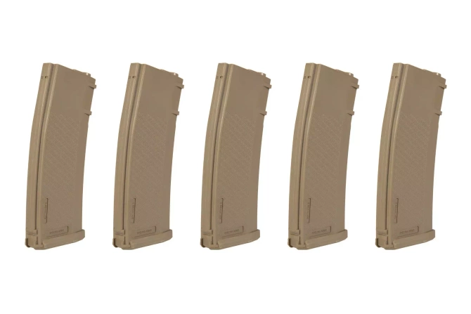 Set of 5 S-Mag Mid-Cap magazines for 125 BBs - tan