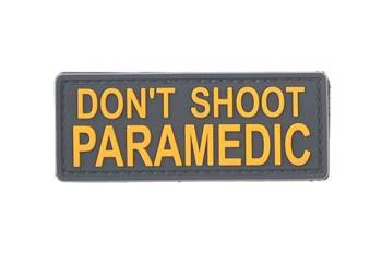 Naszywka 3D - DON'T SHOOT PARAMEDIC - żółta