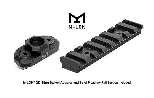 Front AR15 Super Slim M-LOK® Drop-in Carbine Length - czarny