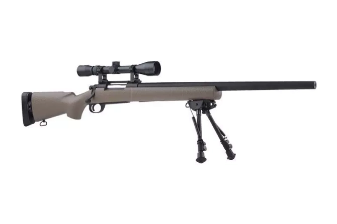 SW-04 Sniper Rifle Replica with scope and bipod (Upgraded) - tan