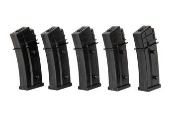 Zestaw 5 magazynków Mid-Cap na 120 kulek do replik G36