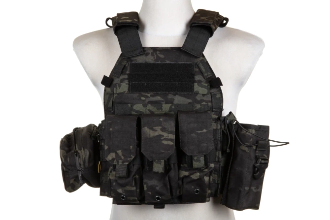 Kamizelka Plate Carrier Emerson Gear 6094A Style z zestawem ładownic Multicam Black