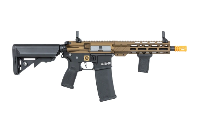 Specna Arms RRA SA-E25 HAL ETU™ Chaos Bronze airsoft carbine with orange discharge device
