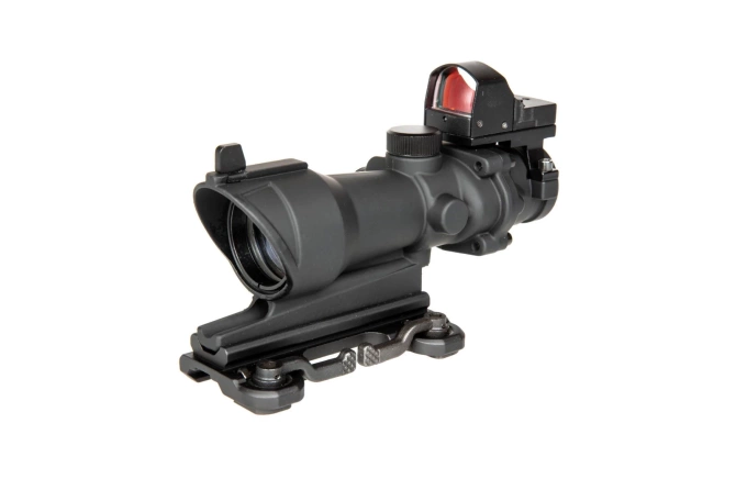Replika lunety ACOG Style 4x32 z kolimatorem Mini Red Dot - czarna
