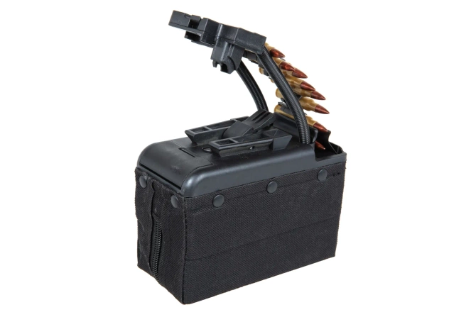 A&K electric box magazine for 2,000 rounds for M249 type replicas with imitation ammunition Black