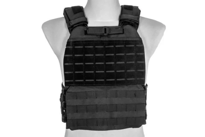MOLLE/Laser-Cut Plate Carrier Tactical Vest - Black