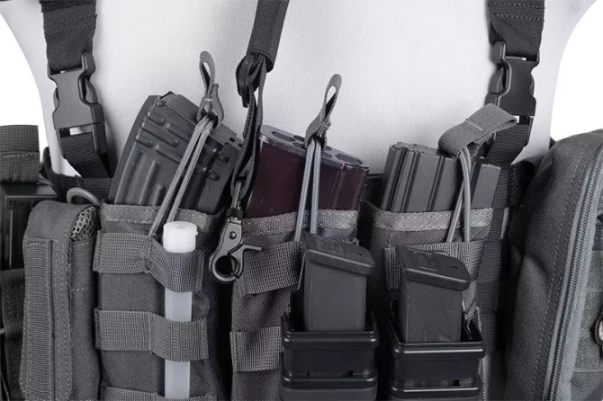 Podwójna ładownica Open I na magazynki AK/M4/G36 - primal grey