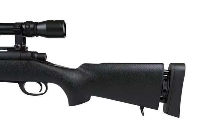 Replika karabinu snajperskiego SW-04J Army (z lunetą i dwójnogiem) - czarna