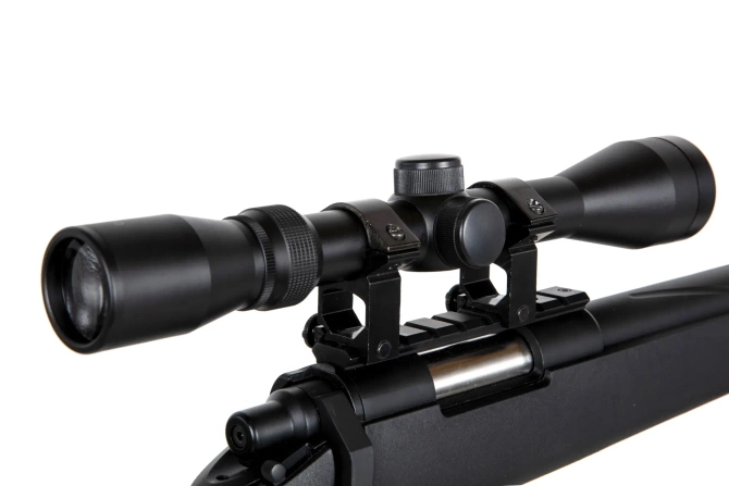 Replika karabinu snajperskiego Specna Arms SA-S12 EDGE™ z lunetą i dwójnogiem Czarna