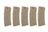 Zestaw 5 sztuk polimerowych magazynków mid-cap 120 kulek Specna Arms Flat Dark Earth