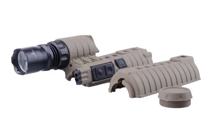 Front grip with the M500A flashlight for the M4 type replicas - tan