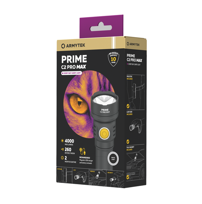 ARMYTEK PRIME C2 PRO MAX MAGNET USB WHITE