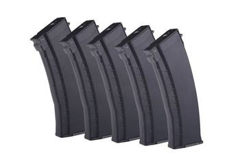 150rd mid-cap 5 magazine set for AK74 type replicas - black