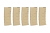 Set of 5 Polymer 200 BB's Mid-Cap magazines for M4/M16 replicas - Tan