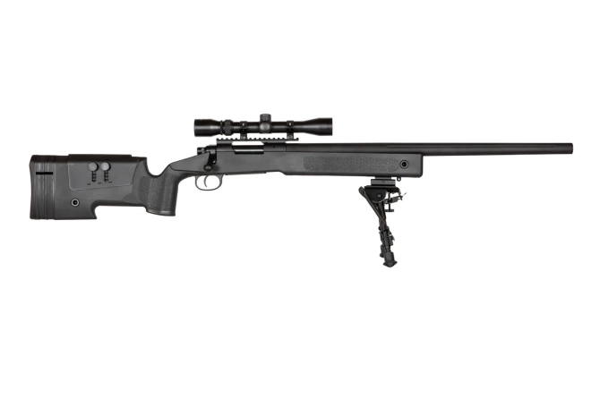 SA-S02 CORE™ High Velocity Sniper Rifle Replica with Scope and Bipod - Black