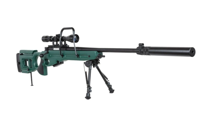 Snow Wolf SW-98 airsoft sniper rifle with bipod, scope and silencer