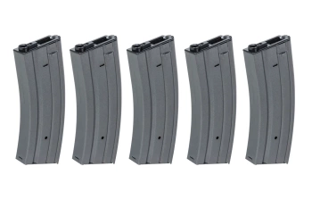 Zestaw 5 sztuk metalowych magazynków hi-cap 300 kulek Specna Arms Szary
