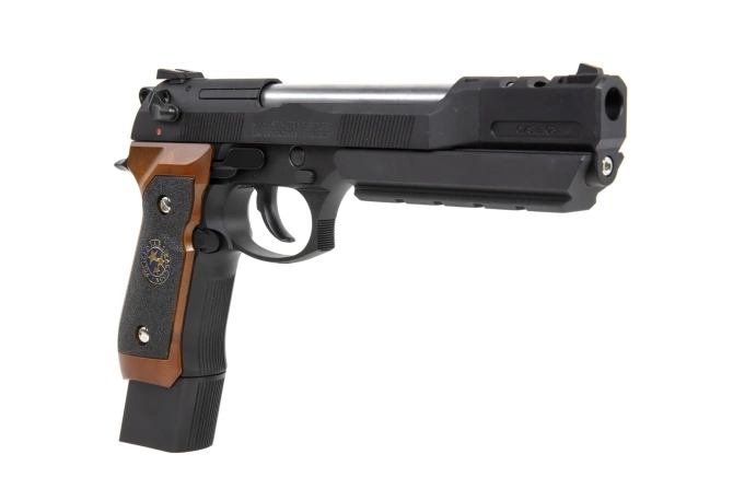 WE GP331 BIOHAZARD airsoft pistol - Mod. B. Burton Brown Grip (Single only)