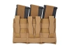 Triple magazine pouch with flap Wosport Coyote Brown